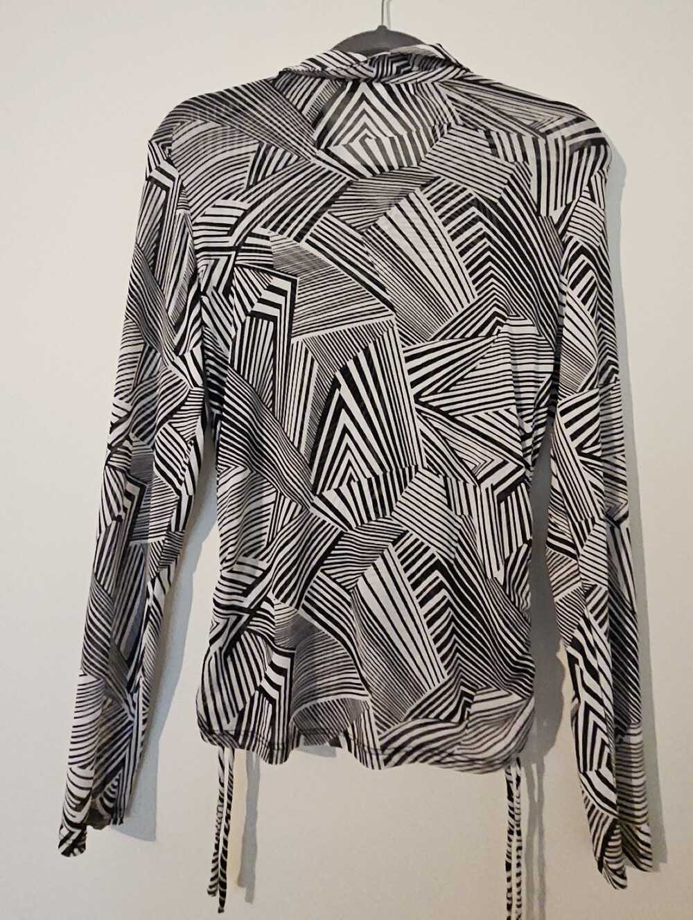 Sweet Rain Geometric Ruched Button-Up Top - Picture 2 of 2